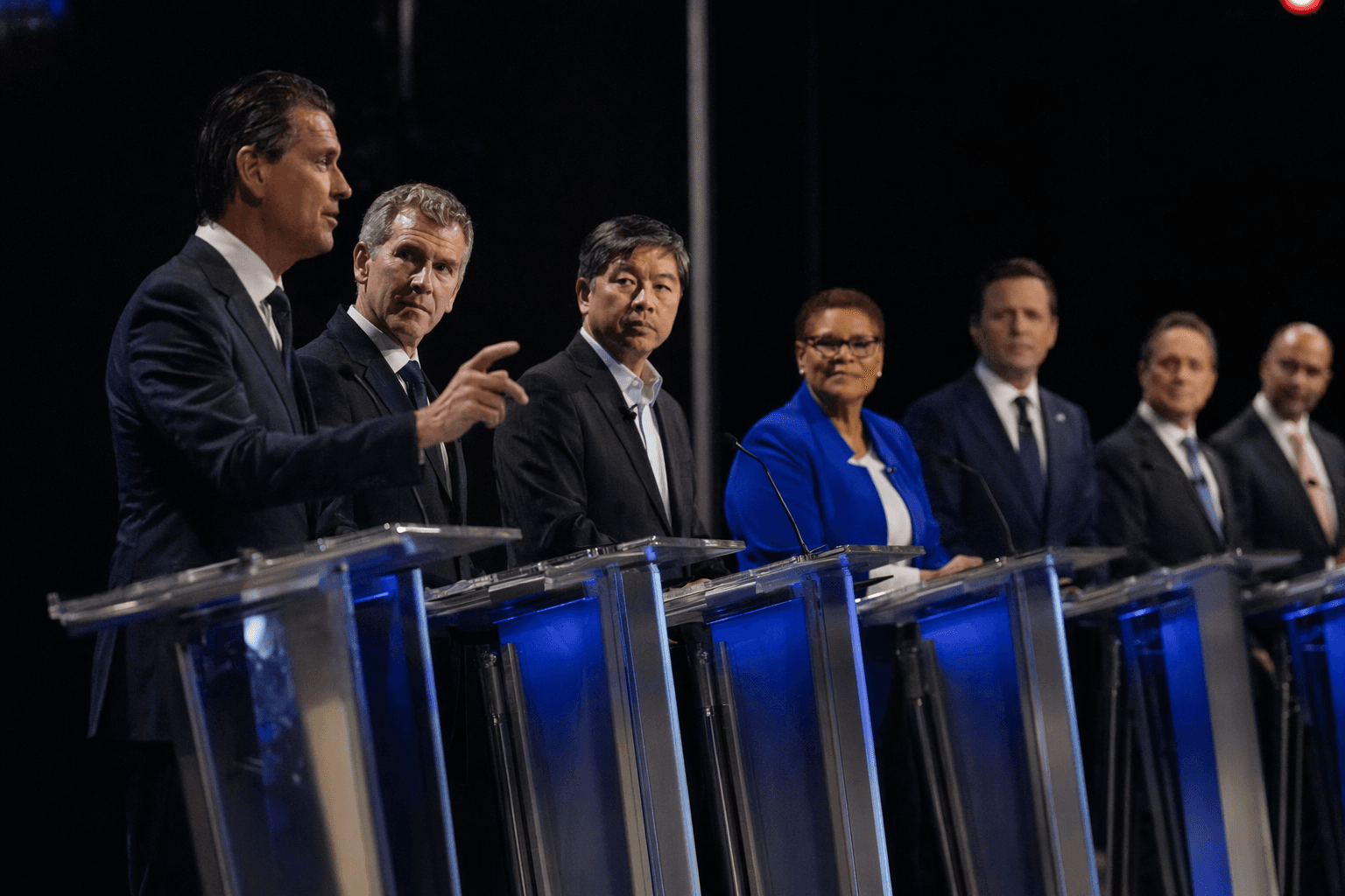 California governor candidates trade barbs in crowded CBS debate
