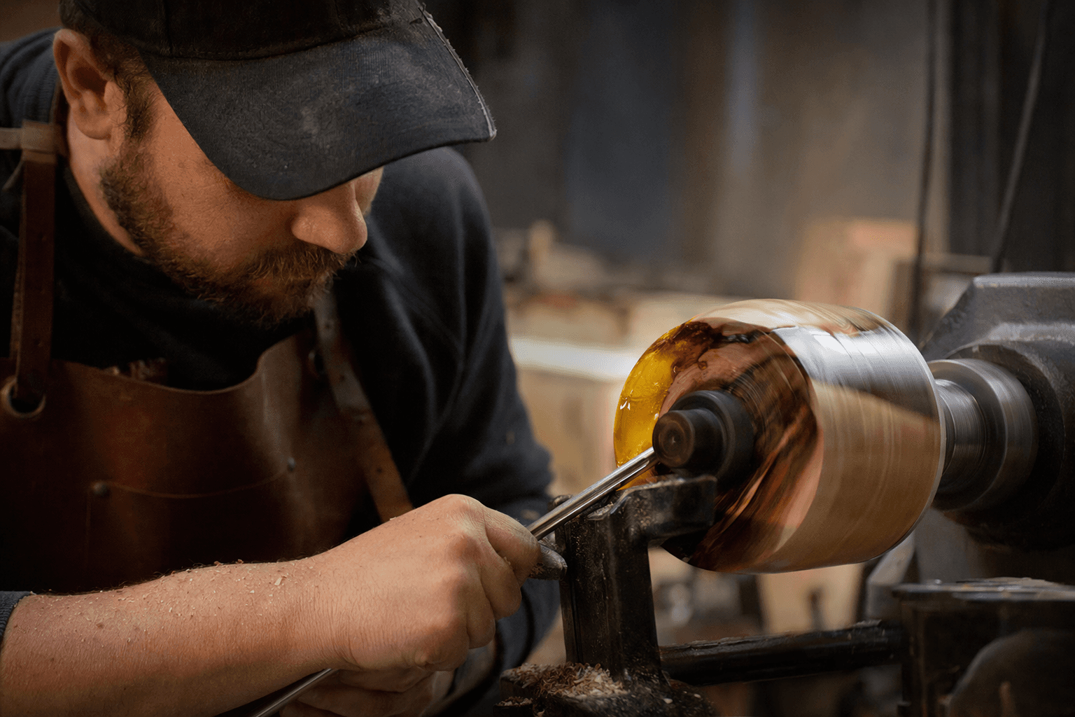 Split Wood Becomes a Resin-Infused Beer Mug on the Lathe
