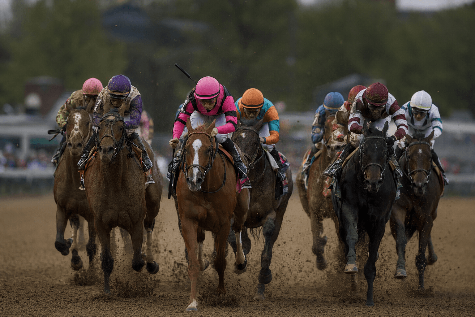 Imaginationthelady leads tightly bunched Edgewood Stakes field at Churchill Downs