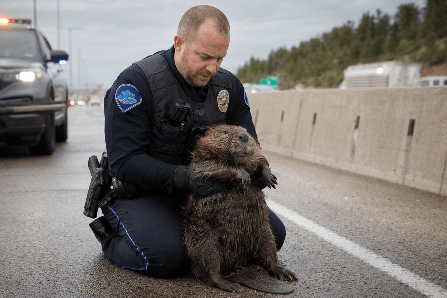 Castle Rock police rescue beaver from middle of Interstate 25