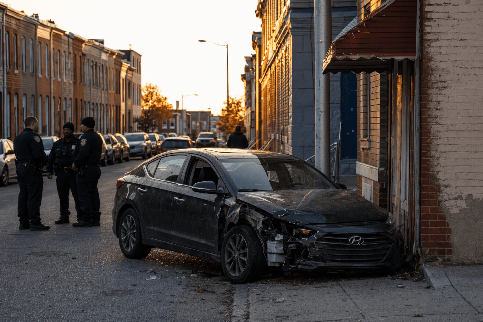 10-year-old caught after stolen Hyundai crash in East Baltimore