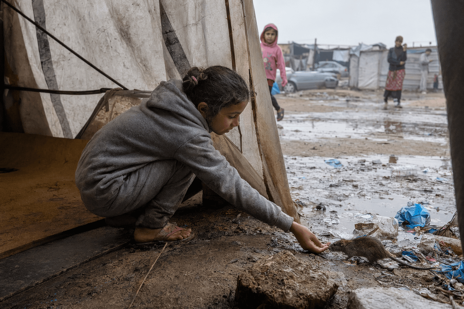 Rats and parasites spread through Gaza tent camps, biting children and worsening crisis