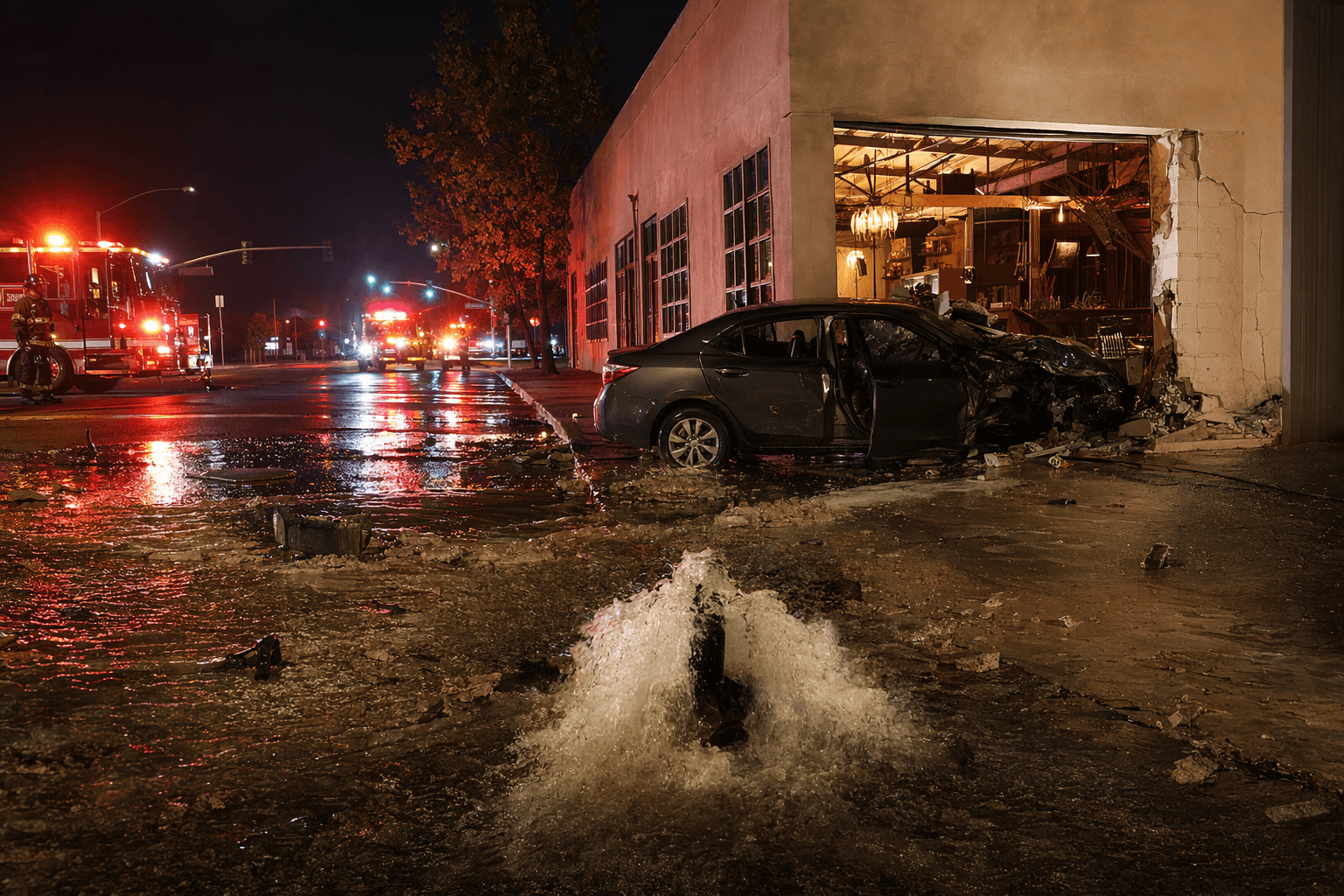 Driver dies after Downtown Fresno crash into Factory 41 building