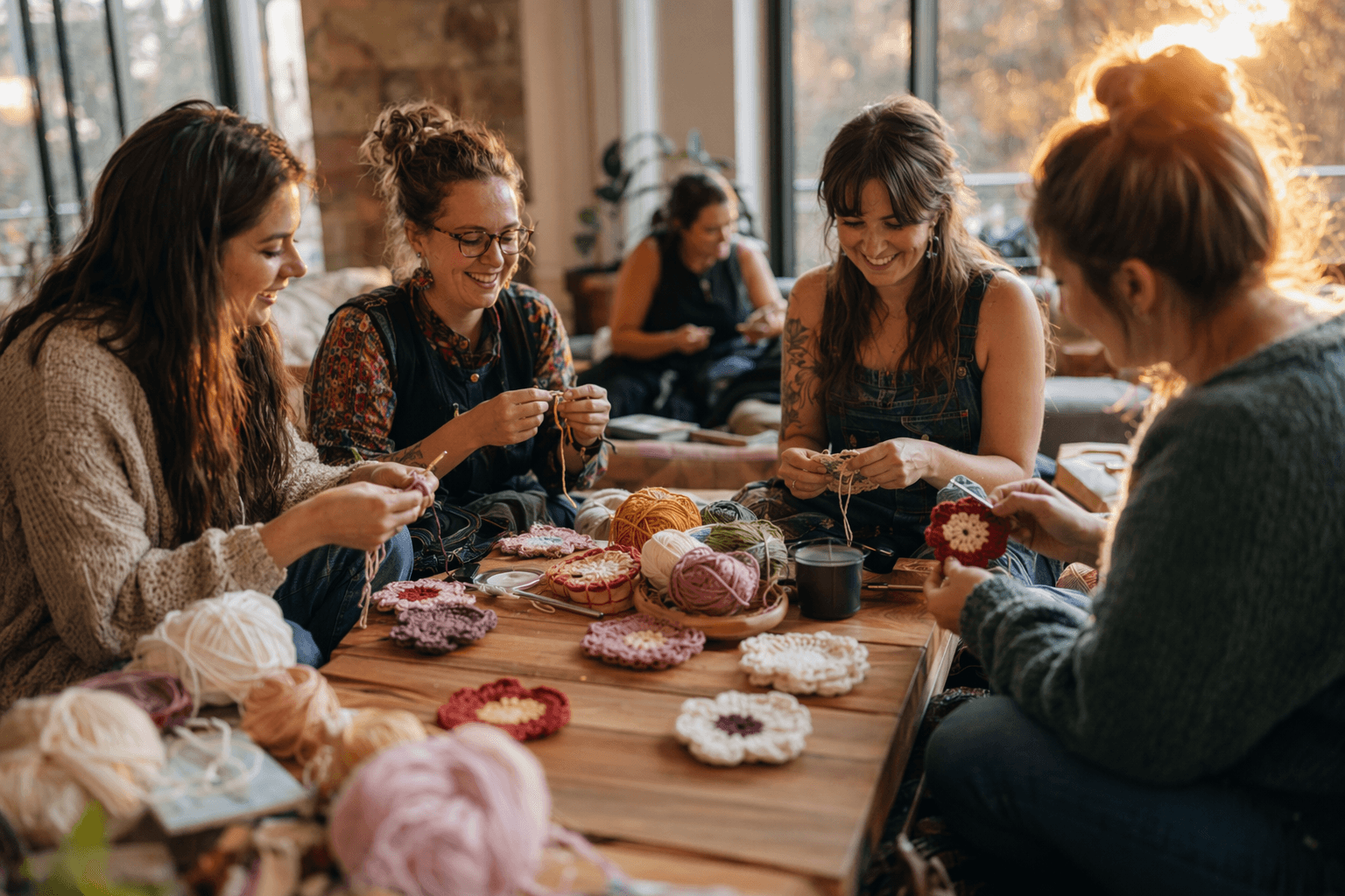 Stitchberry’s Poppy Coaster turns scrap yarn into a soft, customizable accent
