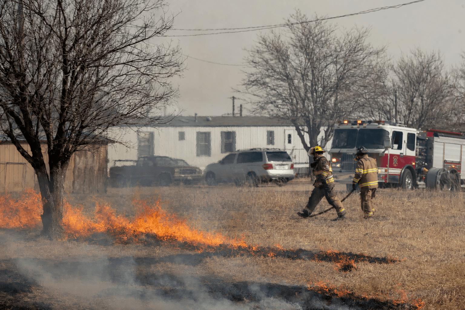 Guymon grass fire threatens three mobile homes, leads to juvenile arrests