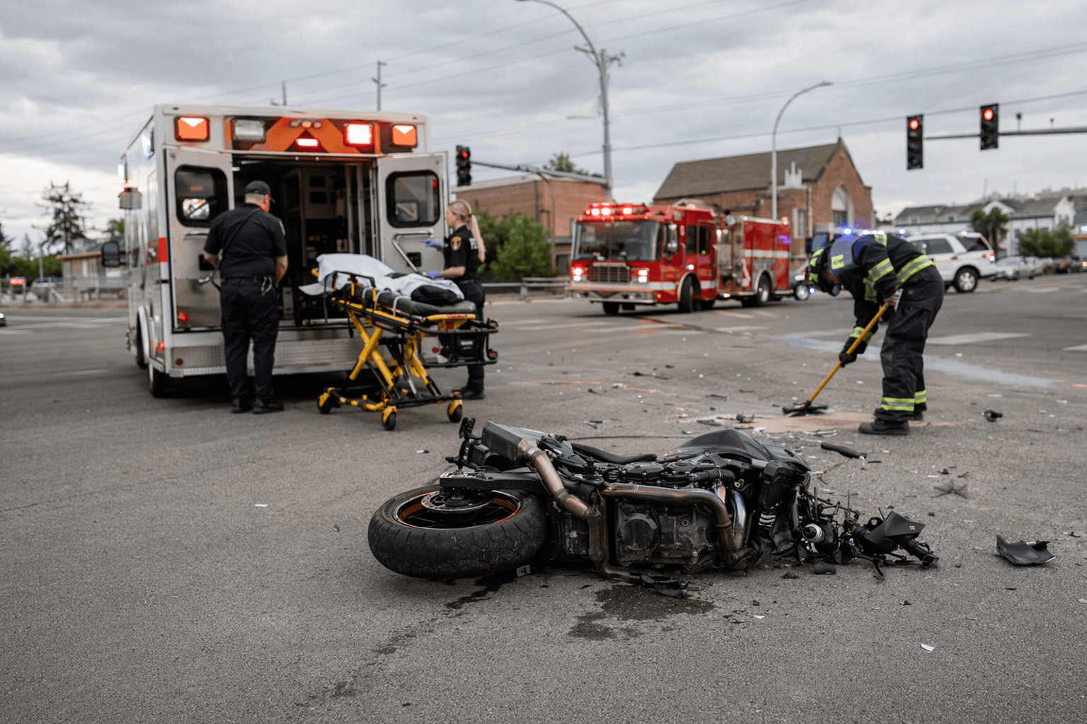 Motorcyclist hospitalized after crash at E. Lyndale and Rodney Street