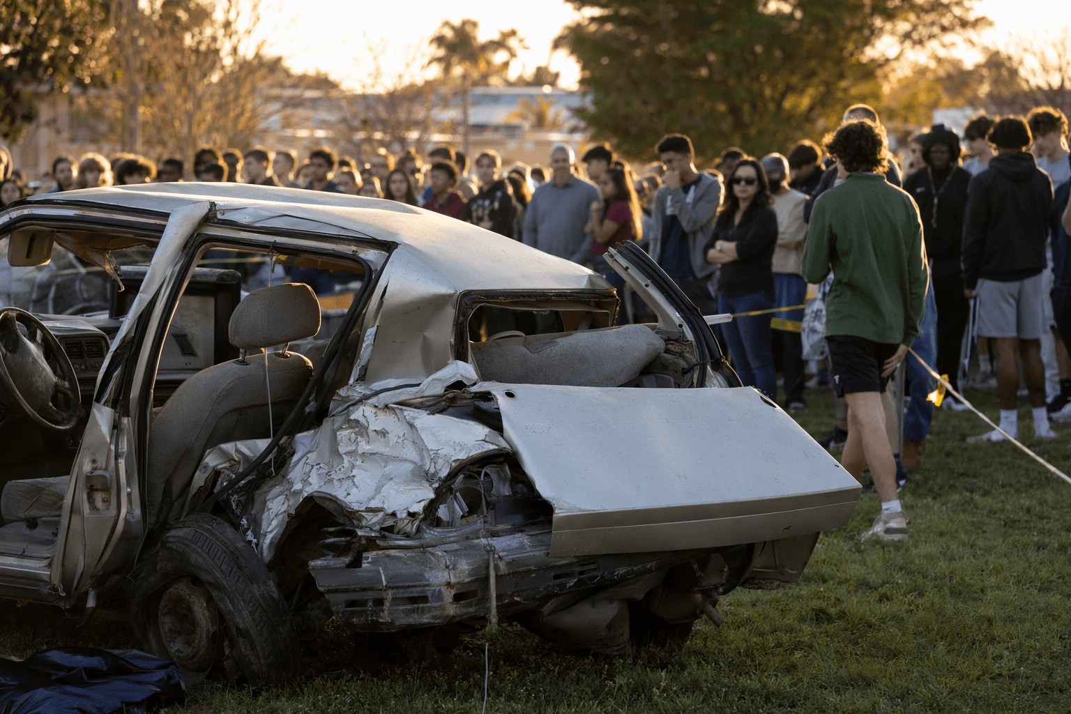 Marathon High uses crash demo to warn students before prom