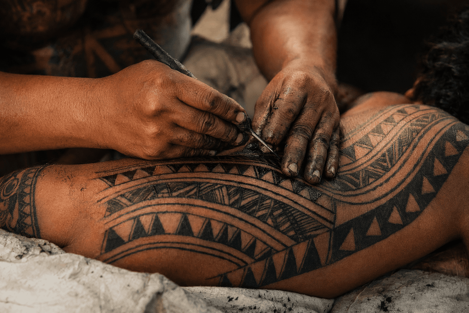 Geometric tattoos trace deep roots in Polynesian cultural traditions