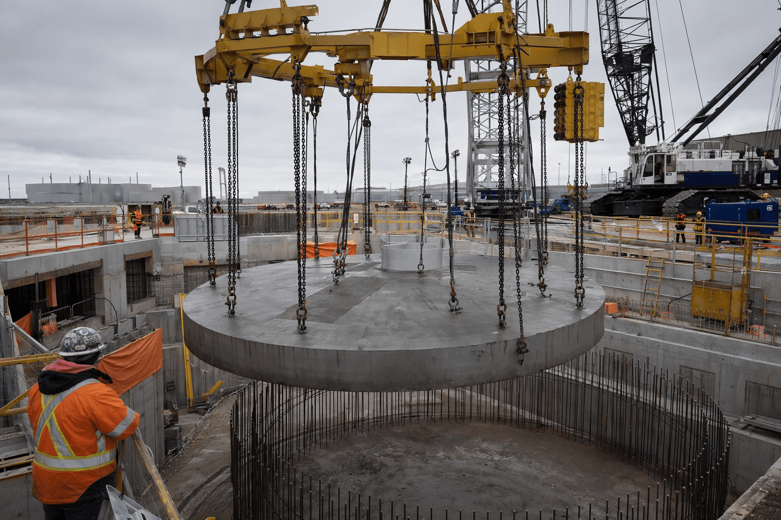 Ontario installs first Darlington SMR foundation in precision lift milestone