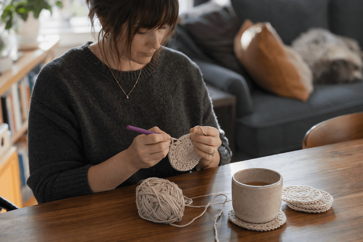 Tiffany's 30-Minute Crochet Coasters Blend Texture and Practicality