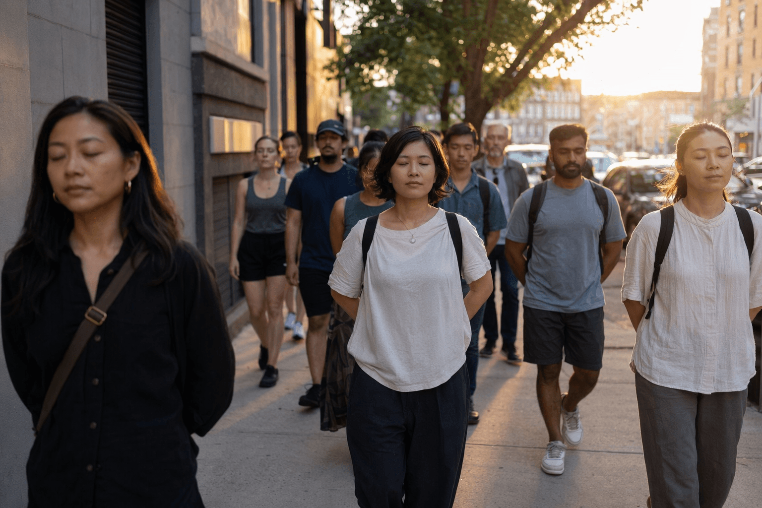 Guided walking meditation turns city streets into mindful practice