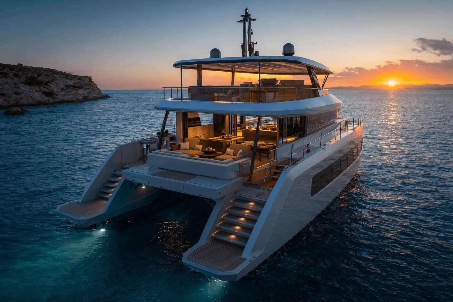 Motor catamarans redefine charter travel with floating villas and smart comfort