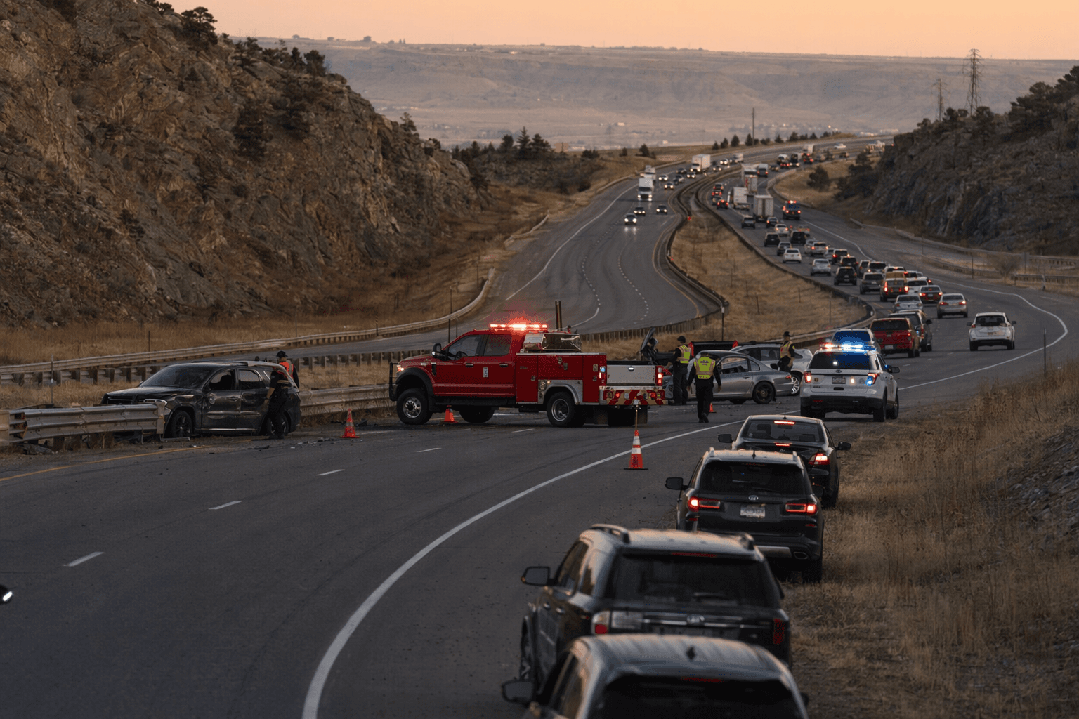 Multiple crashes snarl Denver metro roads, south of Castle Rock