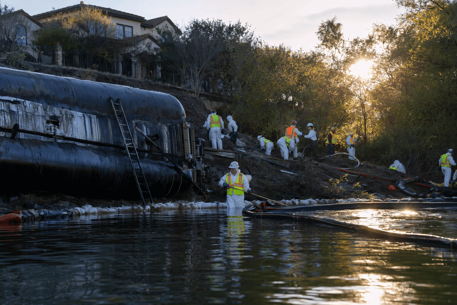 Oil tanker crash in West Plano triggers hazmat creek cleanup