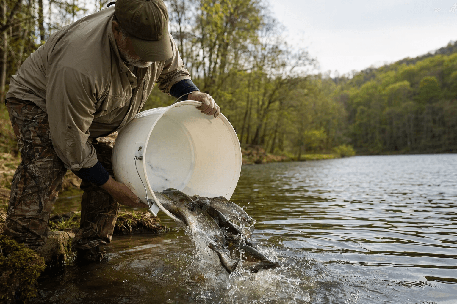 Berwind Lake, Dry Fork stocked with trout in McDowell County
