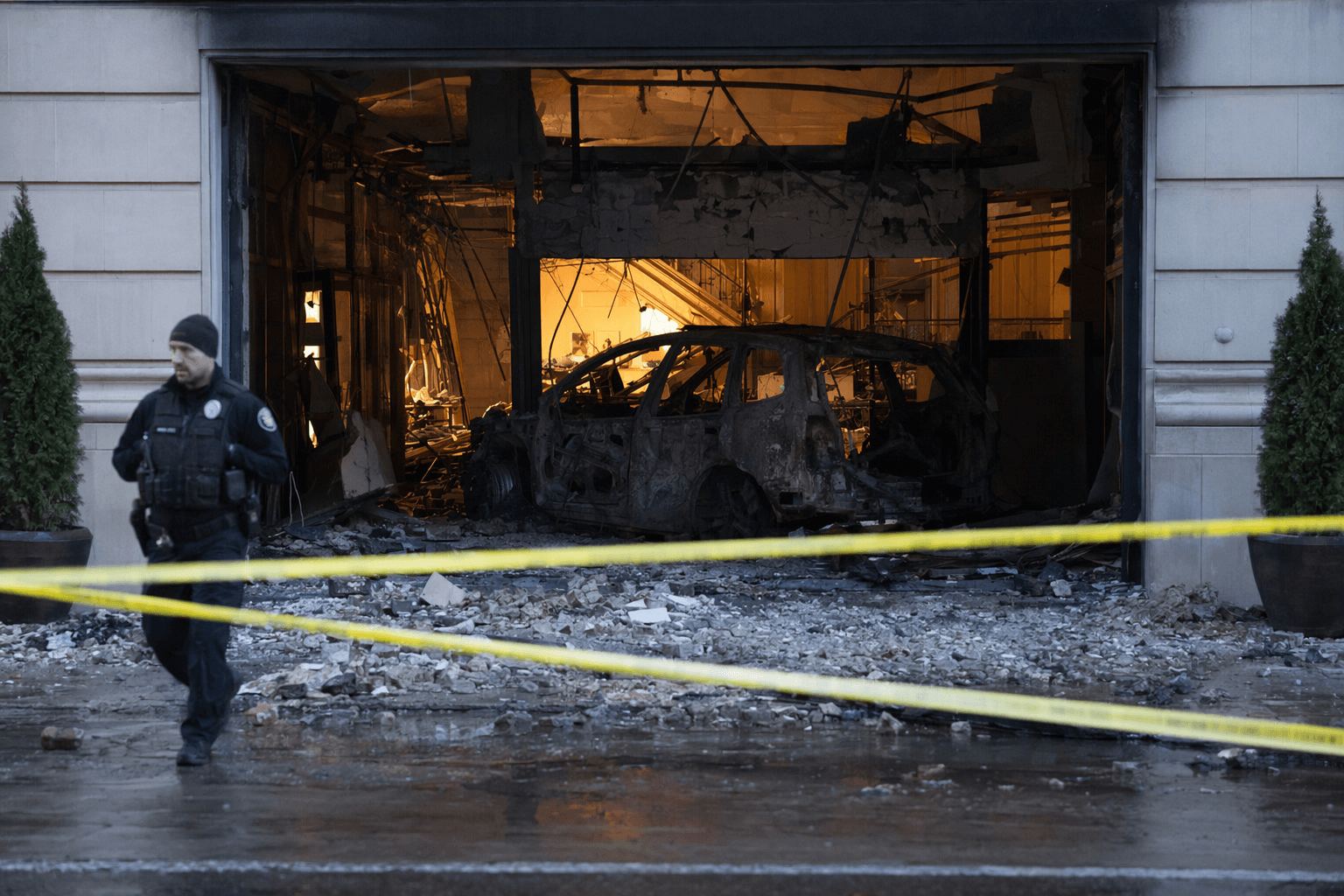 One dead after car crashes into Portland athletic club, explosive device found