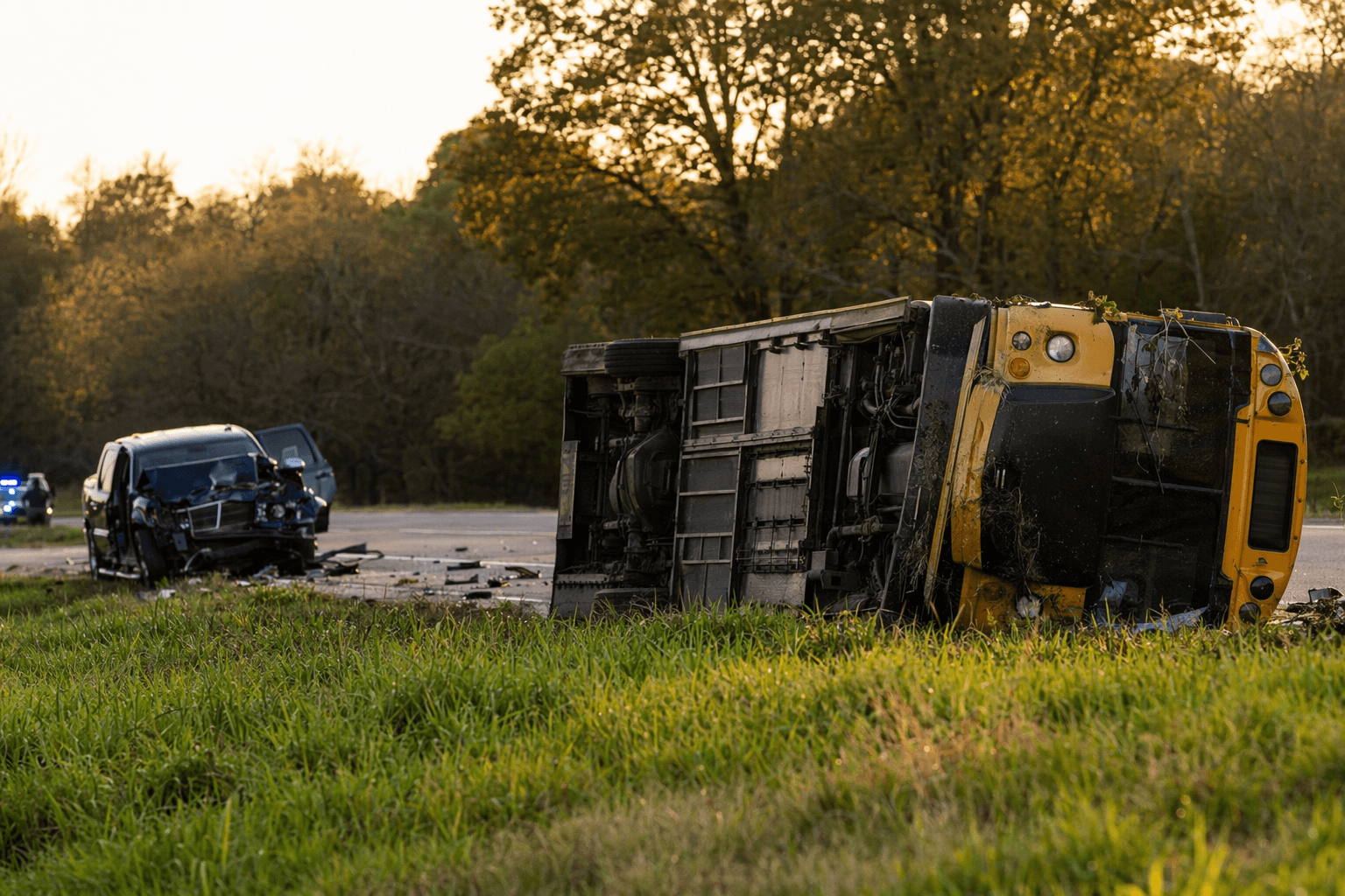 North Greene bus rolls on side after near head-on crash on U.S. 67