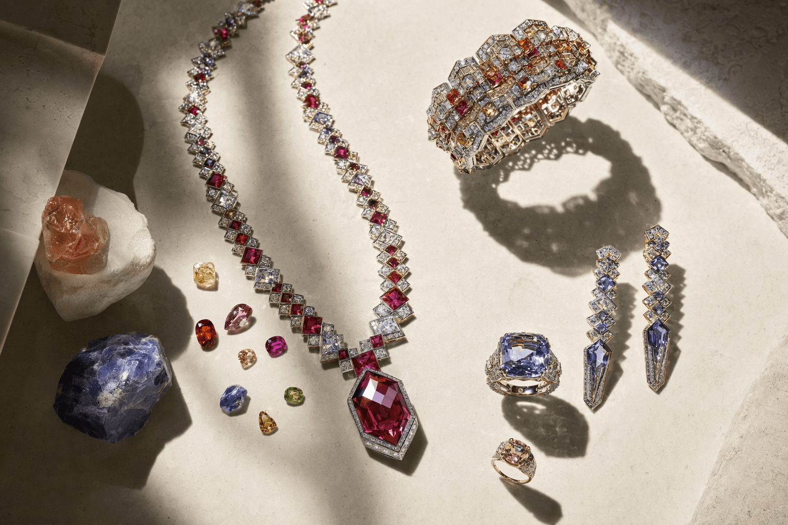 Louis Vuitton Mythica high jewelry dazzles with rare gems and bold geometry