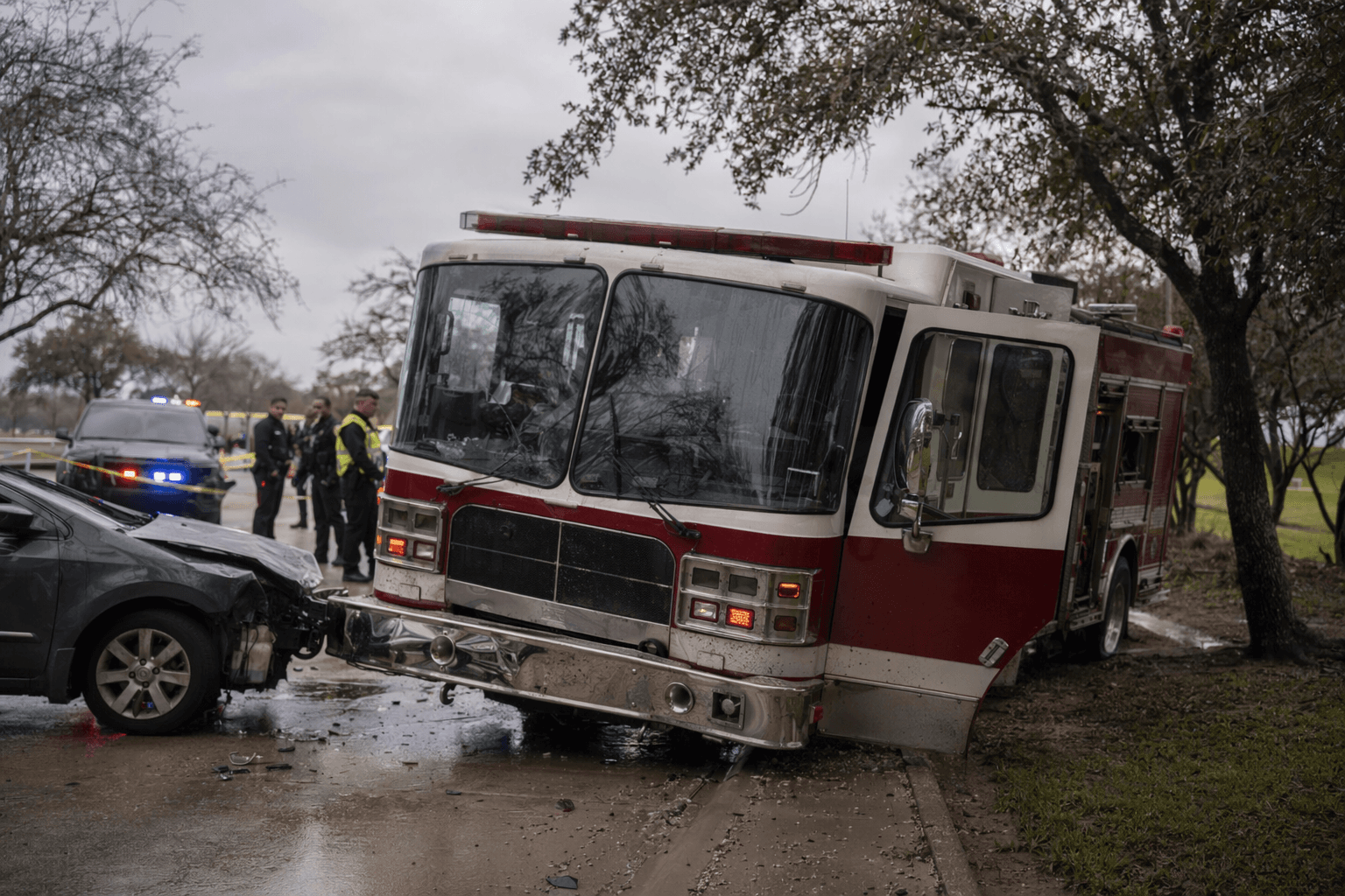Stolen Houston fire engine recovered after burglary call, suspect detained