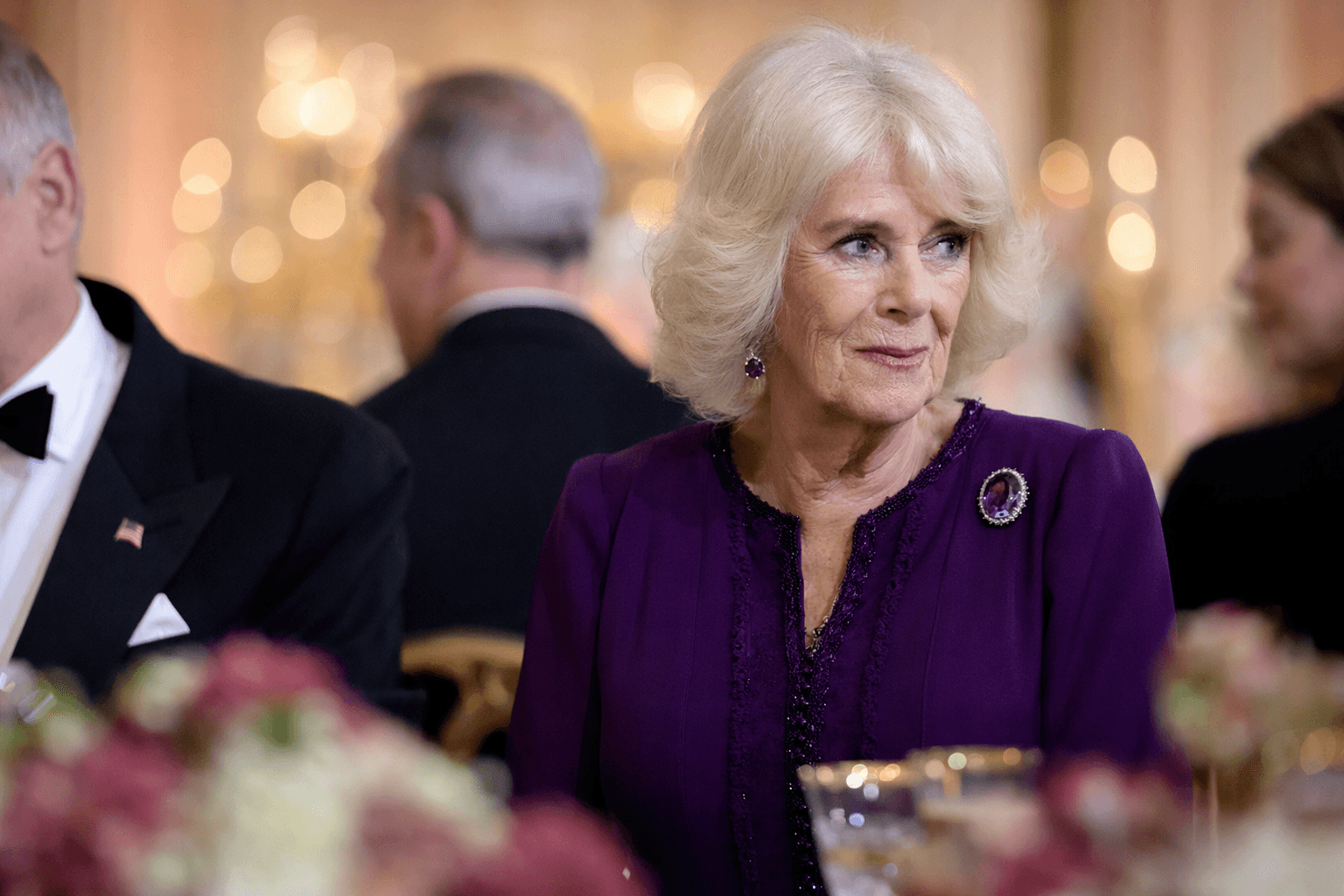 Queen Camilla’s amethysts turn state visit jewelry into diplomatic storytelling