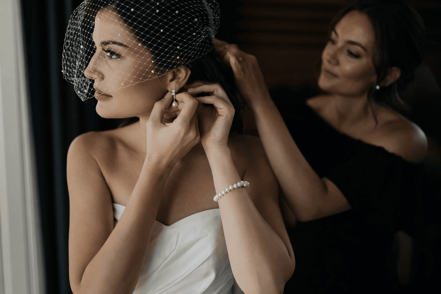 Pearlcore bridal accents, from veils to keepsakes, elevate wedding-day style