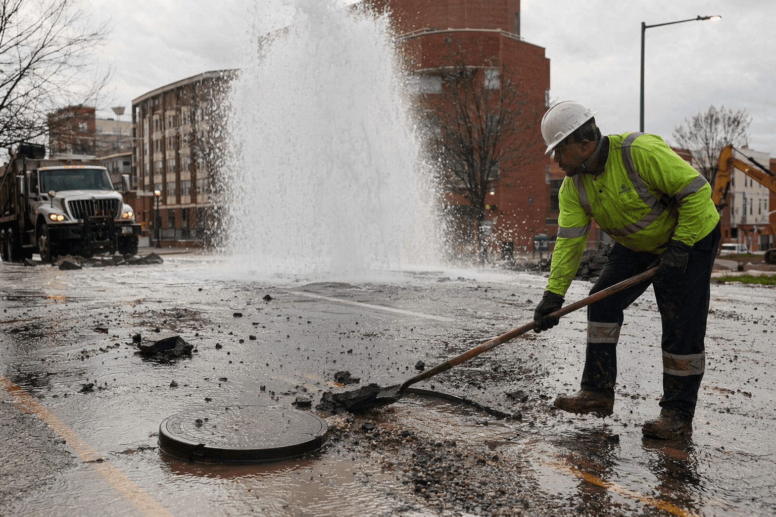 Water main break near St. Agnes Hospital closes Southwest Baltimore street