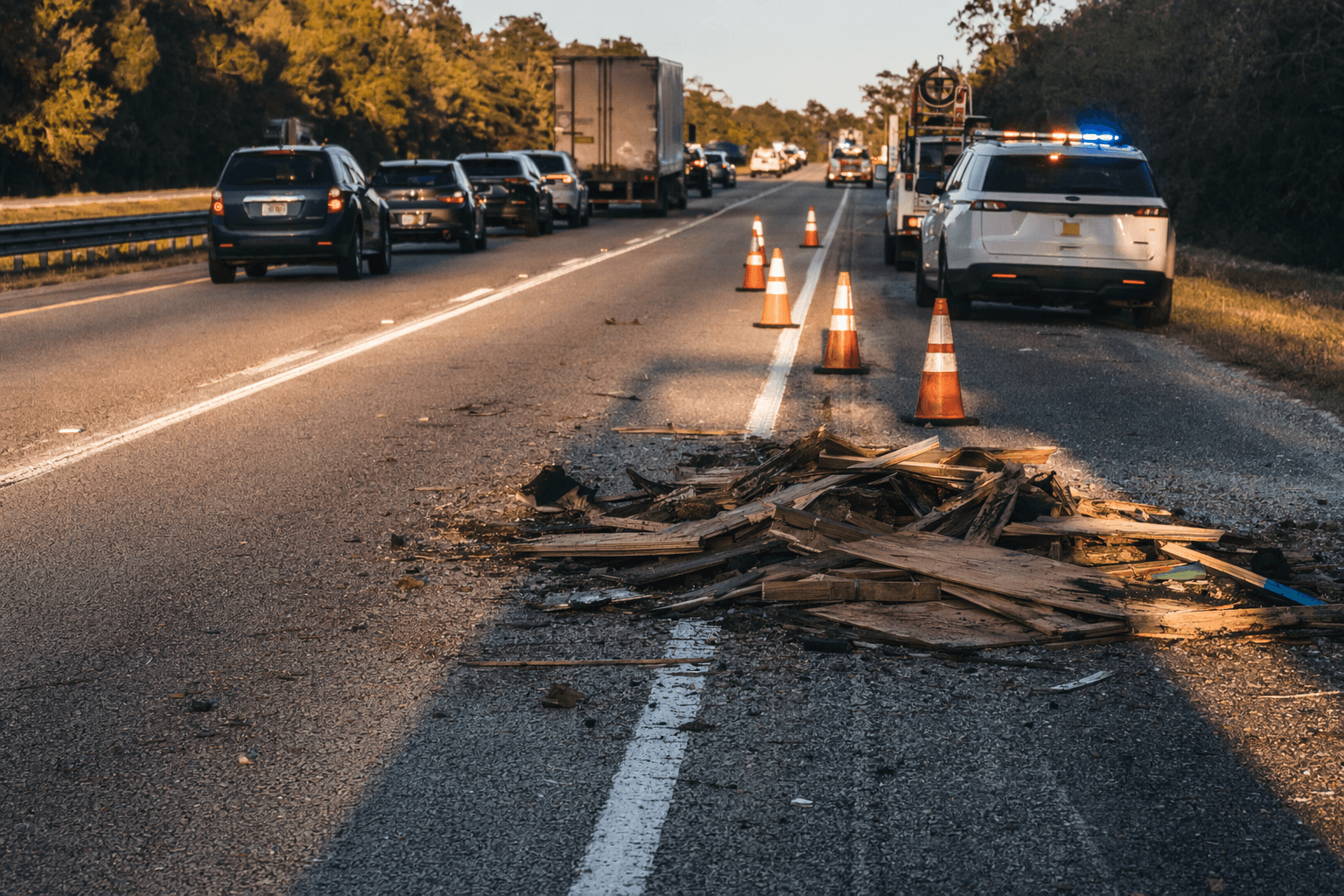 Object on southbound I-75 in Hernando County briefly blocks right lane