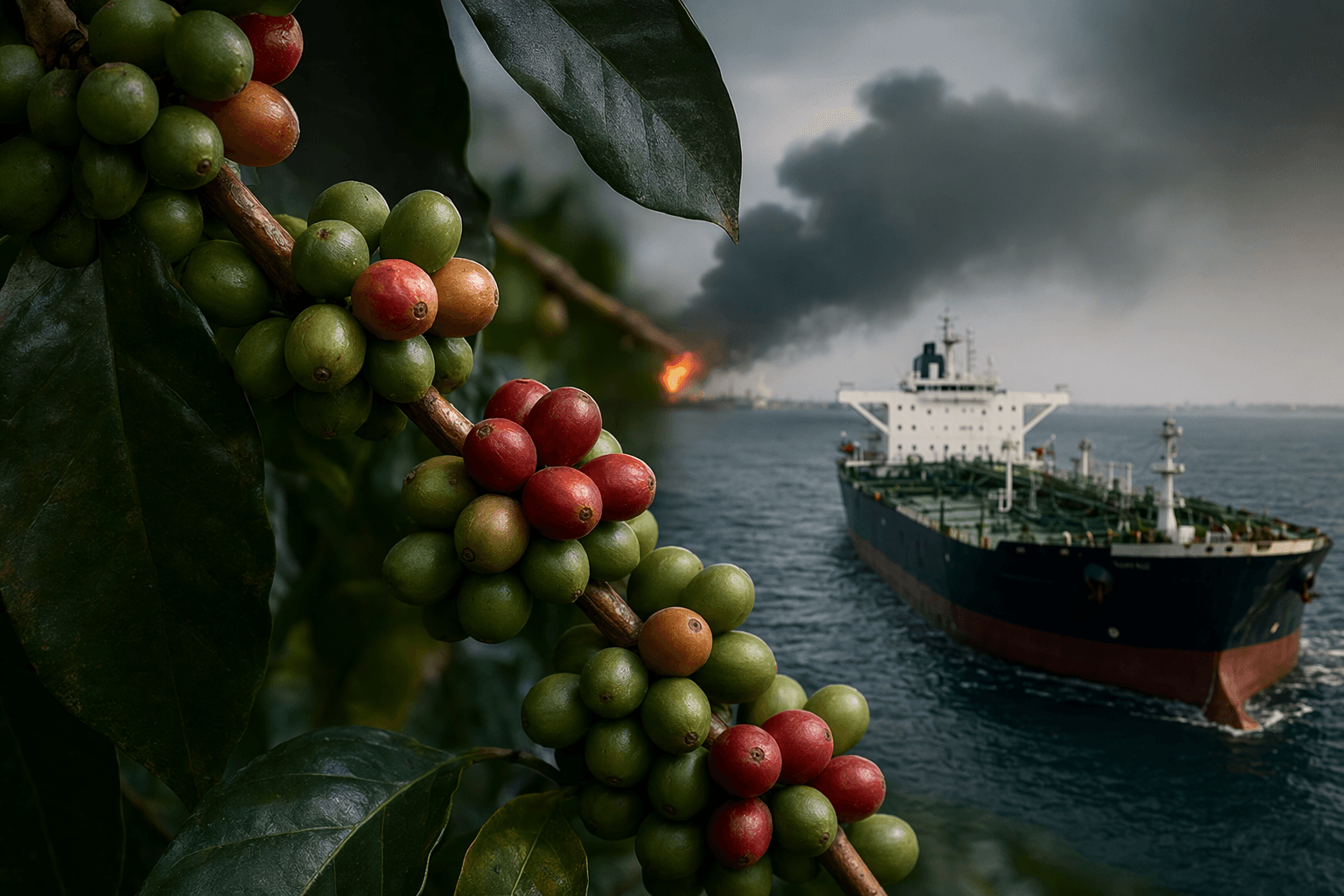 Arabica Coffee Futures Jump as Conflict and Weather Risks Mount