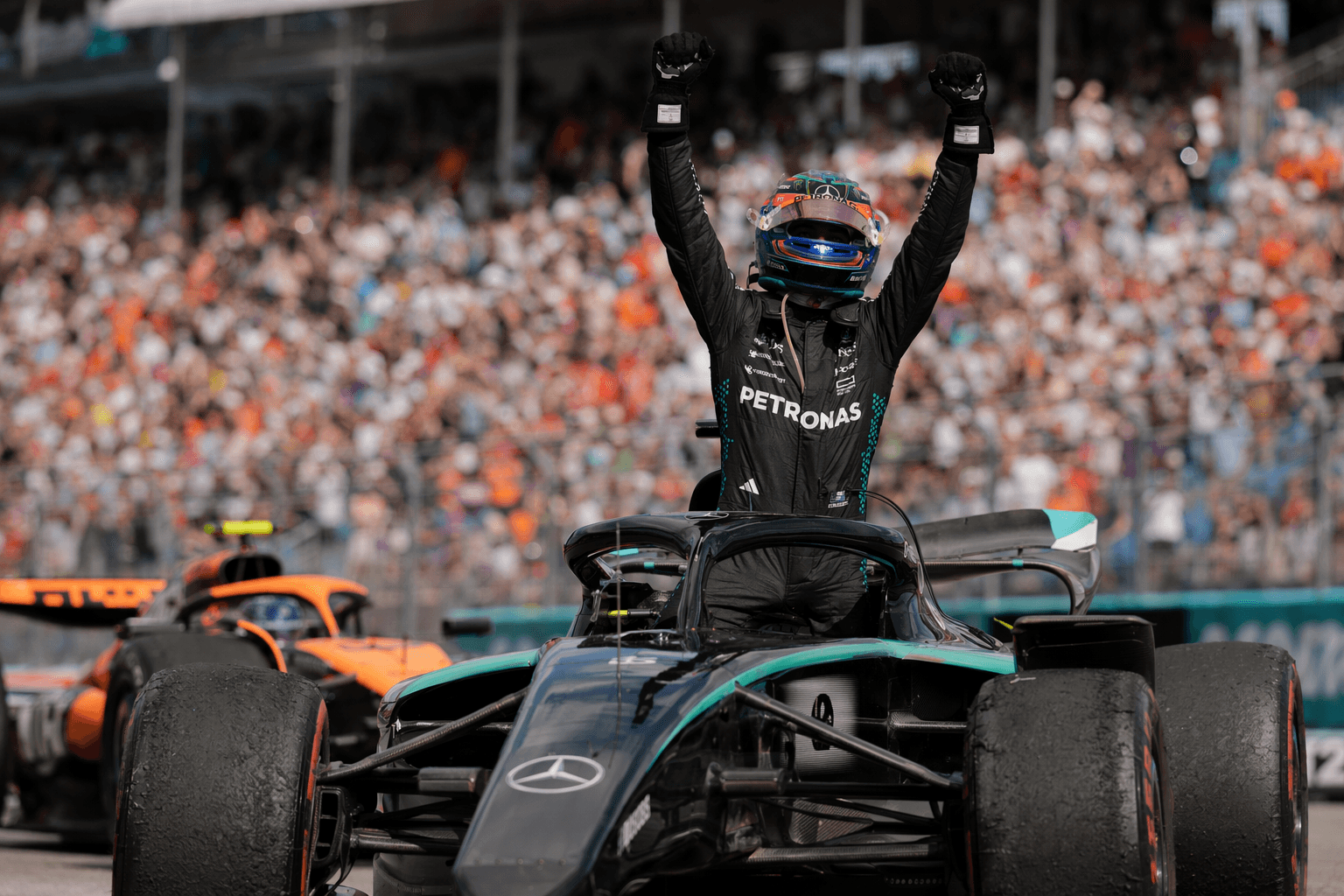 Antonelli wins Miami Grand Prix as Norris finishes second, Leclerc spins late
