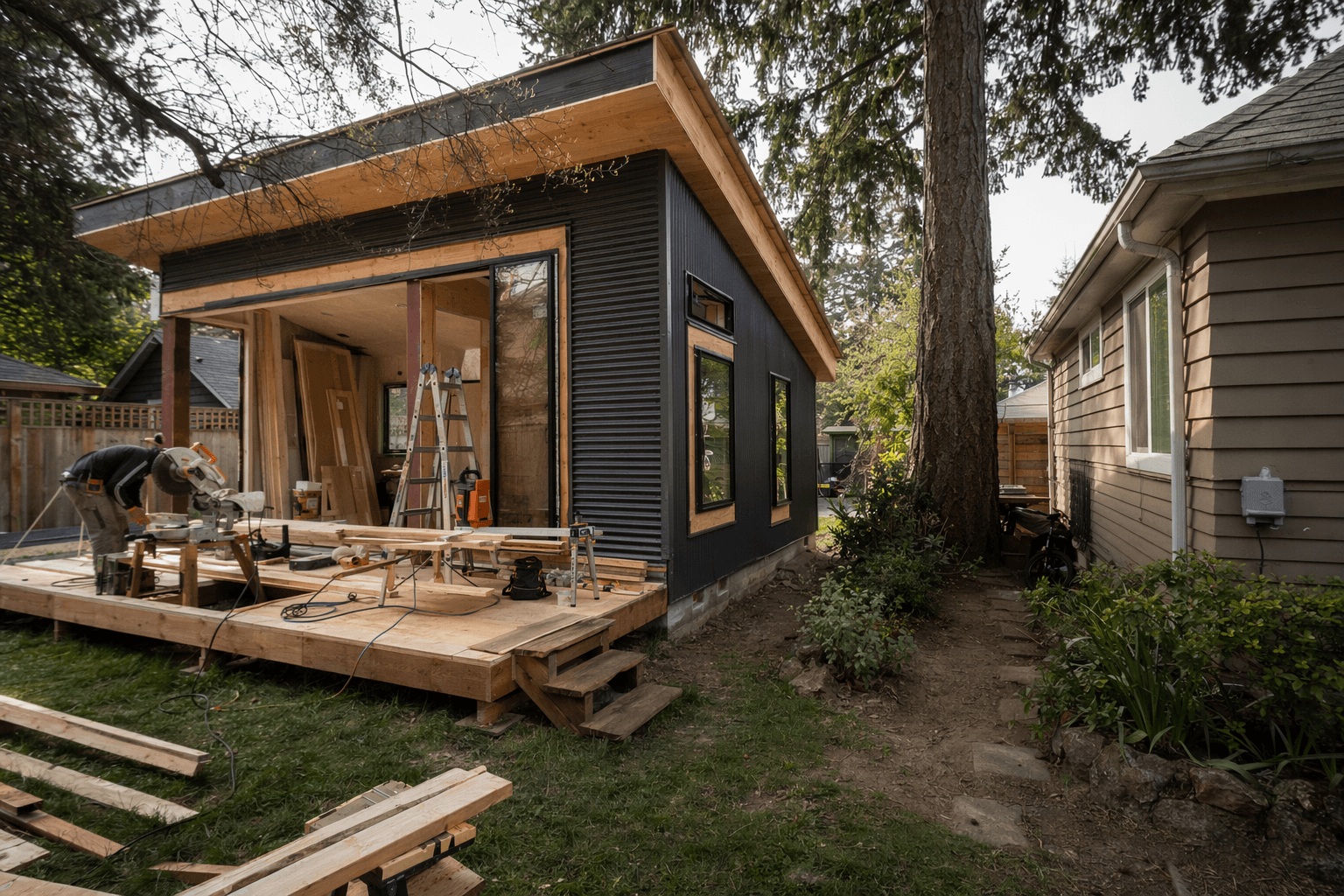 Seattle Tiny Homes Boom Next to Houses as ADU Permits Surge