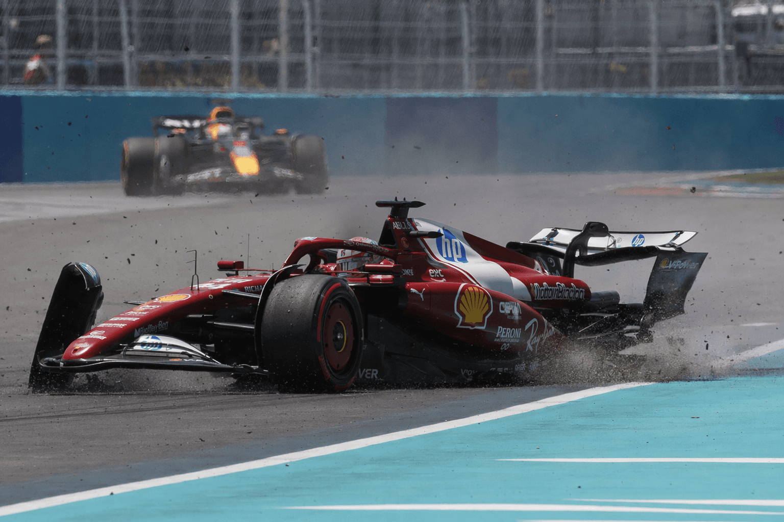 Leclerc penalised after Miami GP spin, Verstappen also hit with sanction