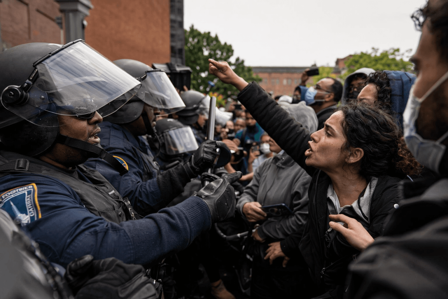 Protesters clash with police outside Brooklyn hospital during ICE detention standoff