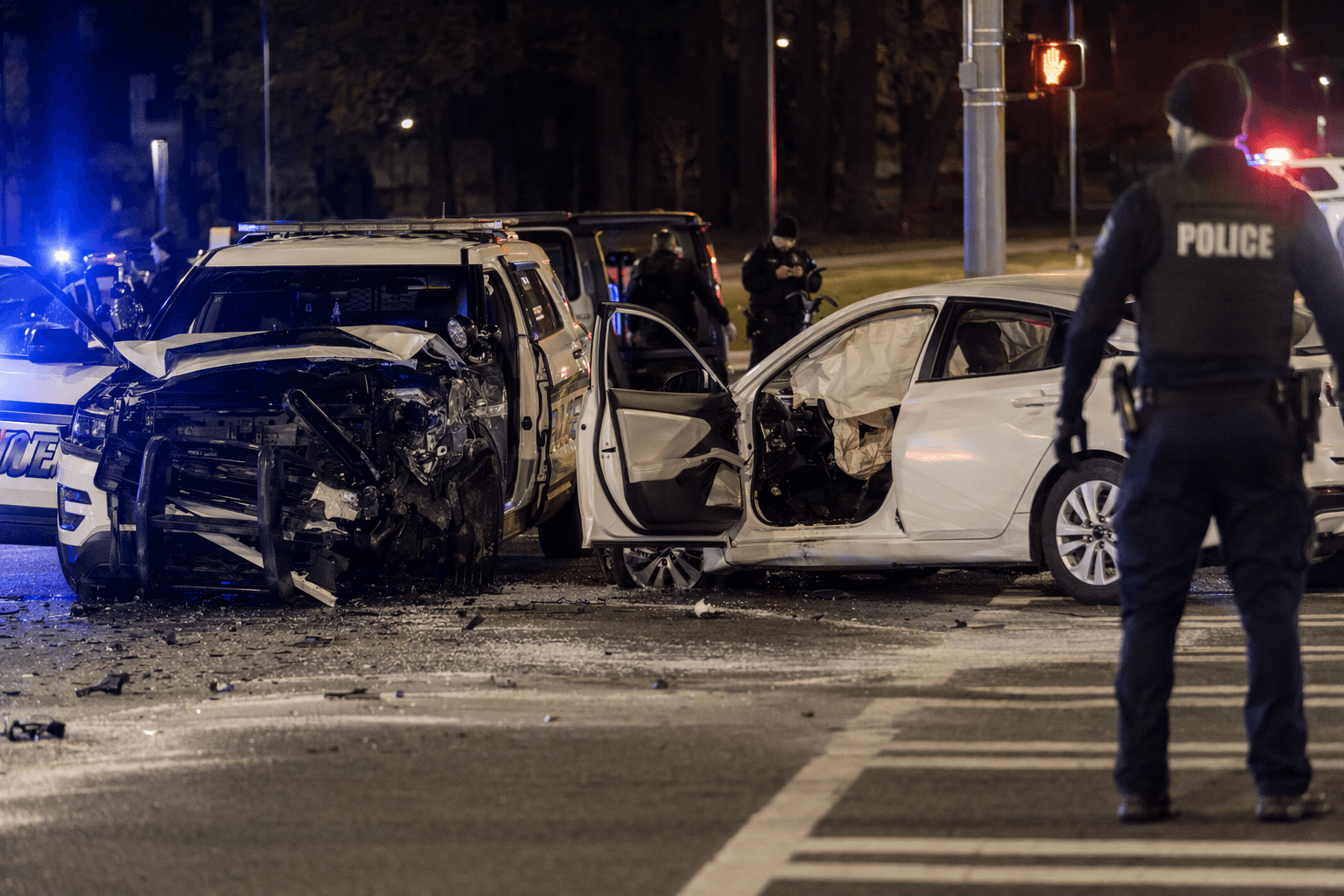 Greensboro police officer, two others hospitalized in overnight crash