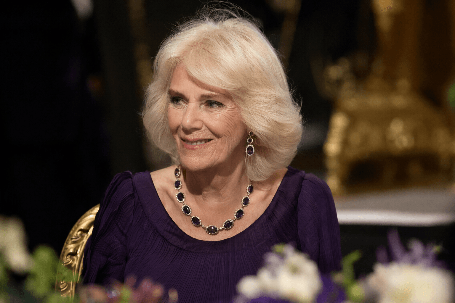 Queen Camilla revives historic Kent amethyst set, echoing Queen Elizabeth II's 1991 visit