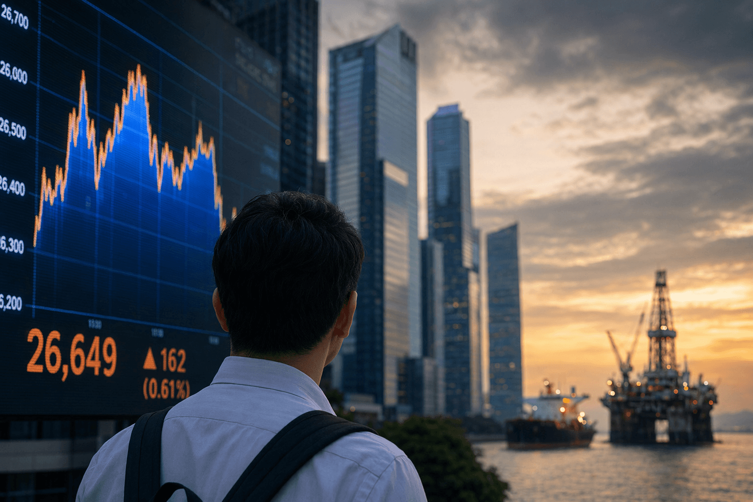 Asian stocks mostly rise after Wall Street records, oil slips on Strait tensions