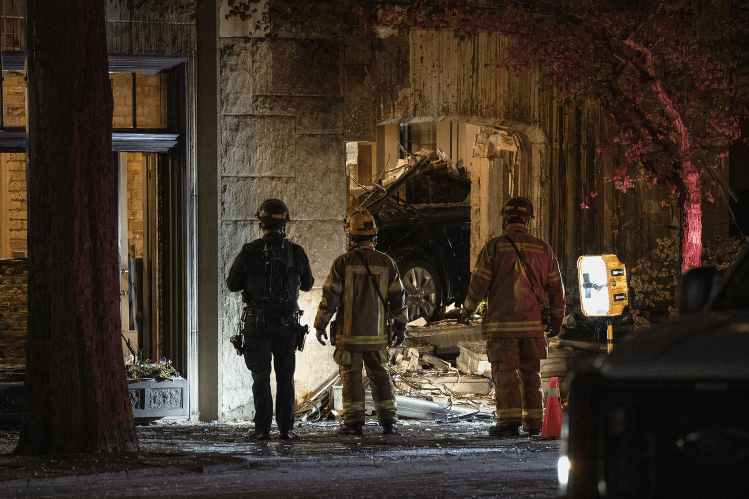 Man dies after explosive-laden car crashes into Portland athletic club
