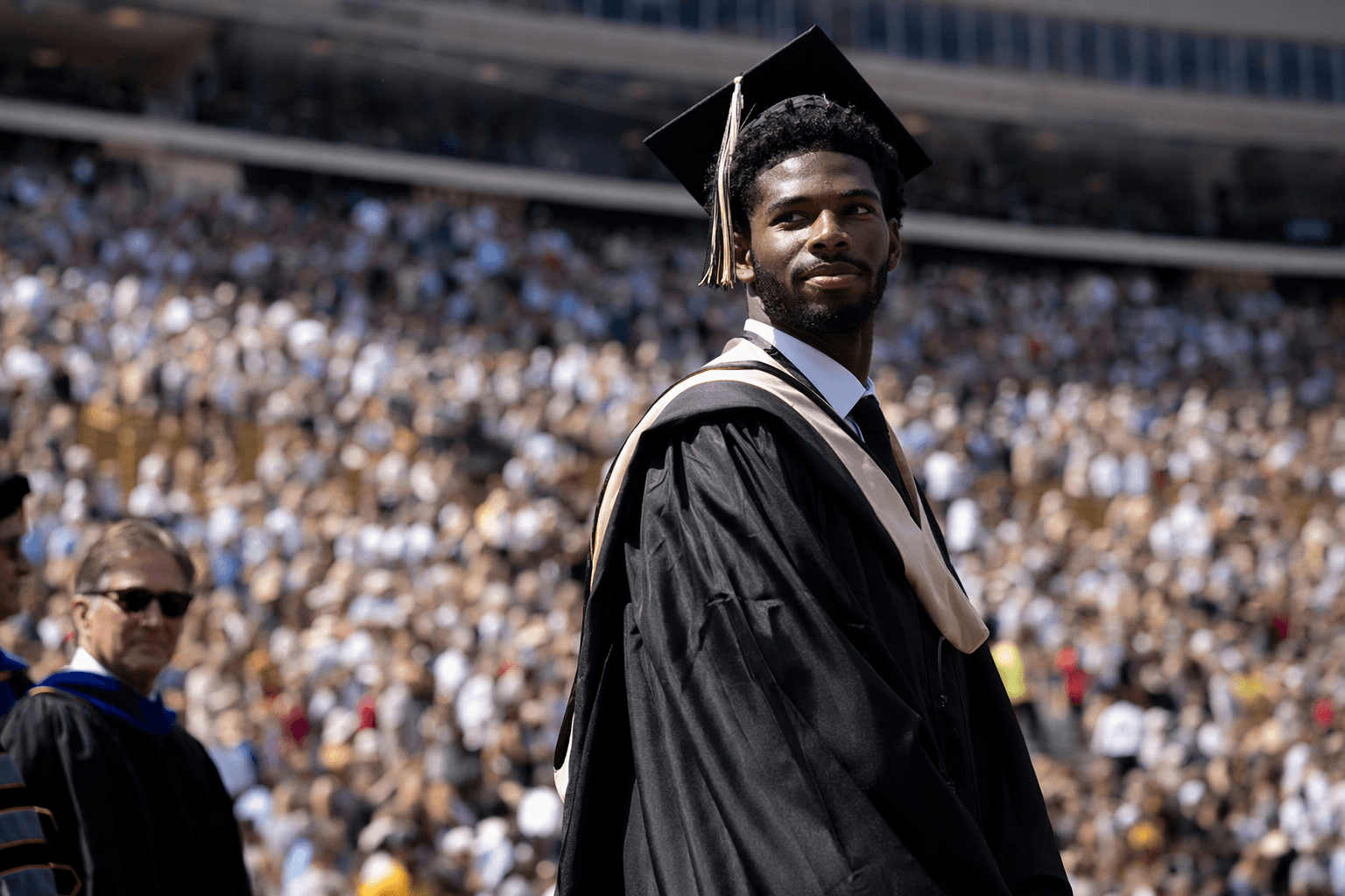 Shedeur Sanders graduates from Colorado, caps rise with sociology degree