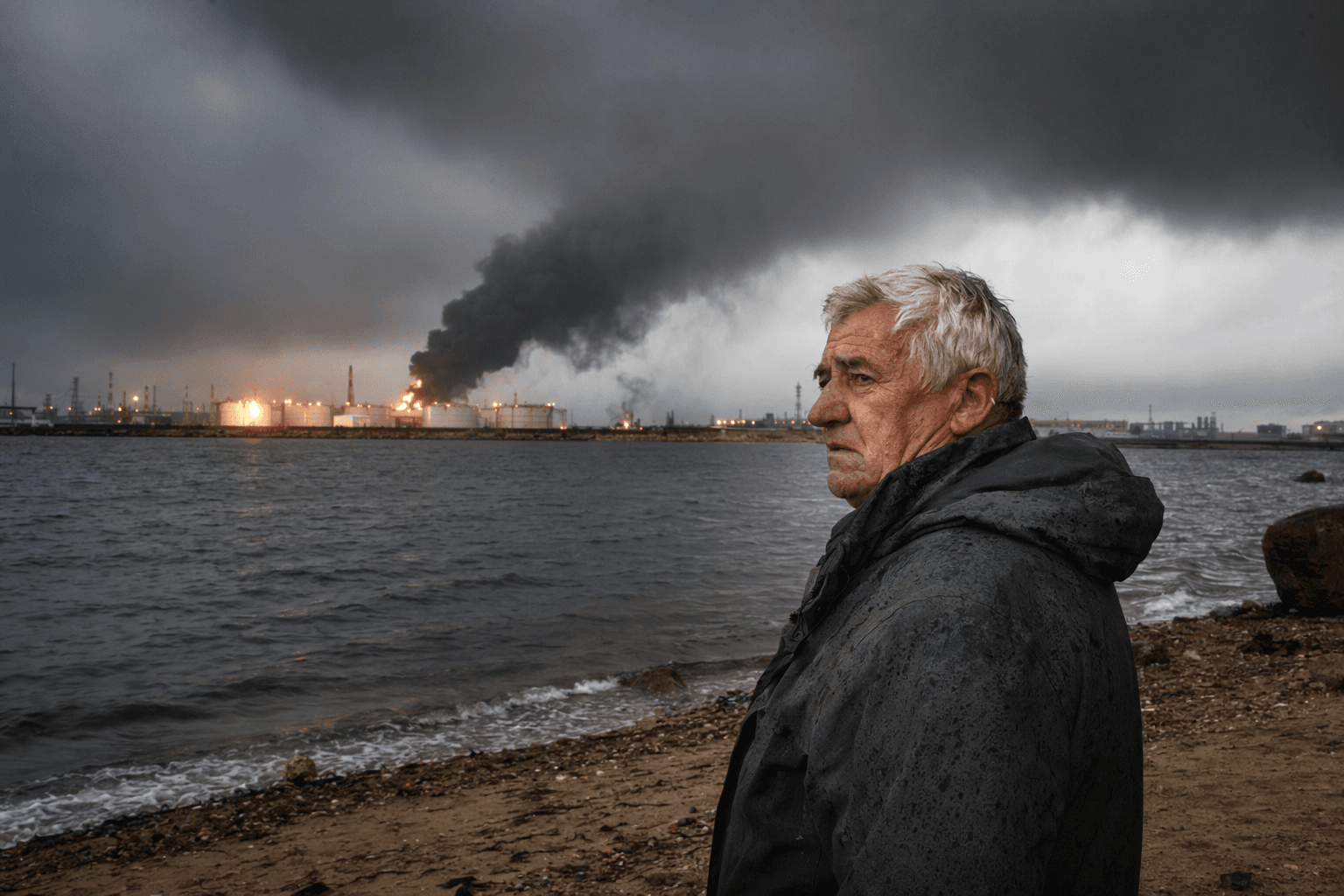 Ukraine strikes Russian oil ports and ships, triggering black rain aftermath