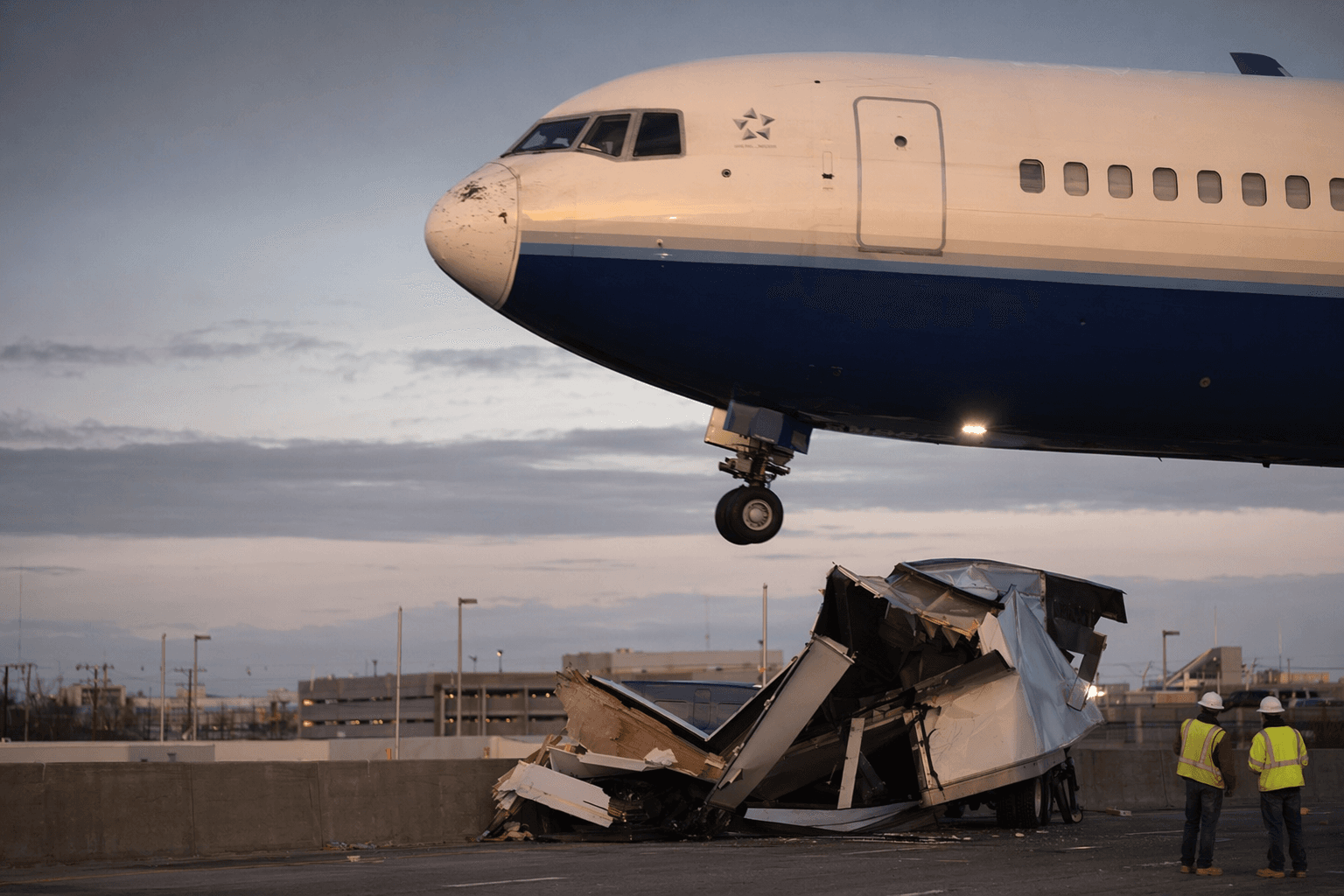United jet strikes truck on Newark approach, no passengers injured