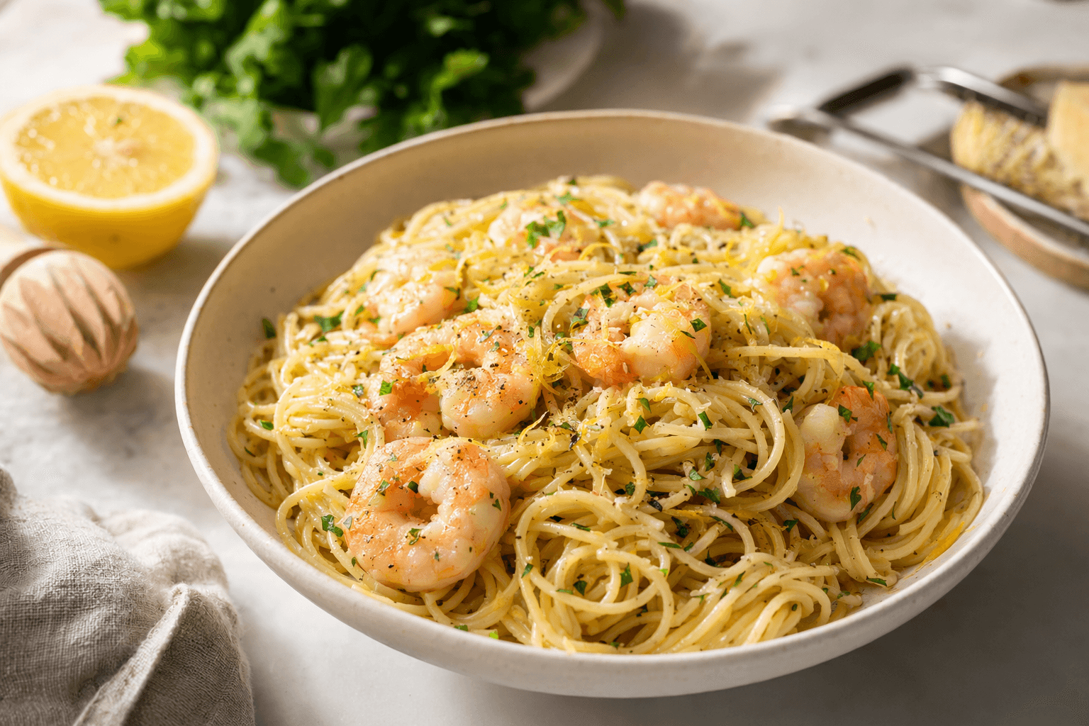 25-Minute Shrimp Spaghetti Delivers Bright Citrus Flavor and Flexibility