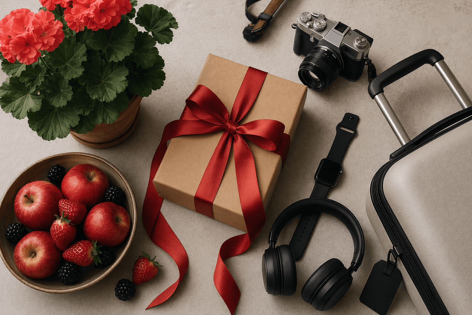 Fourth Anniversary Gifts, fruit, flowers, gadgets, and getaway ideas