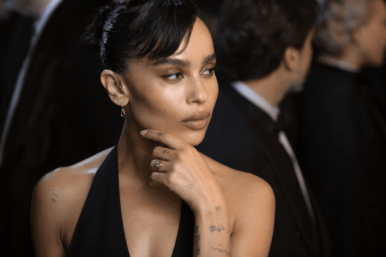 Zoë Kravitz’s yellow-gold bezel diamond ring signals understated engagement style