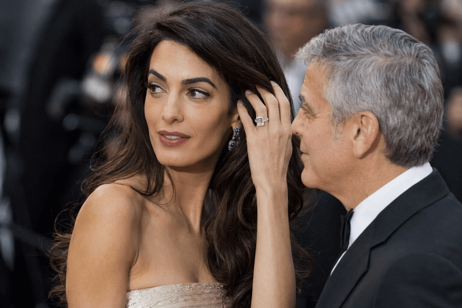 Amal Clooney’s 7-Carat Ethical Engagement Ring, Worth Up to $750,000