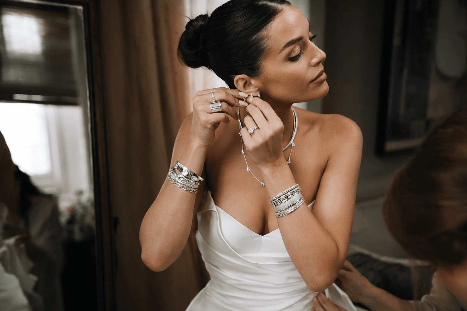 Pinterest wedding report points to layered jewelry and silver bridal styling shift