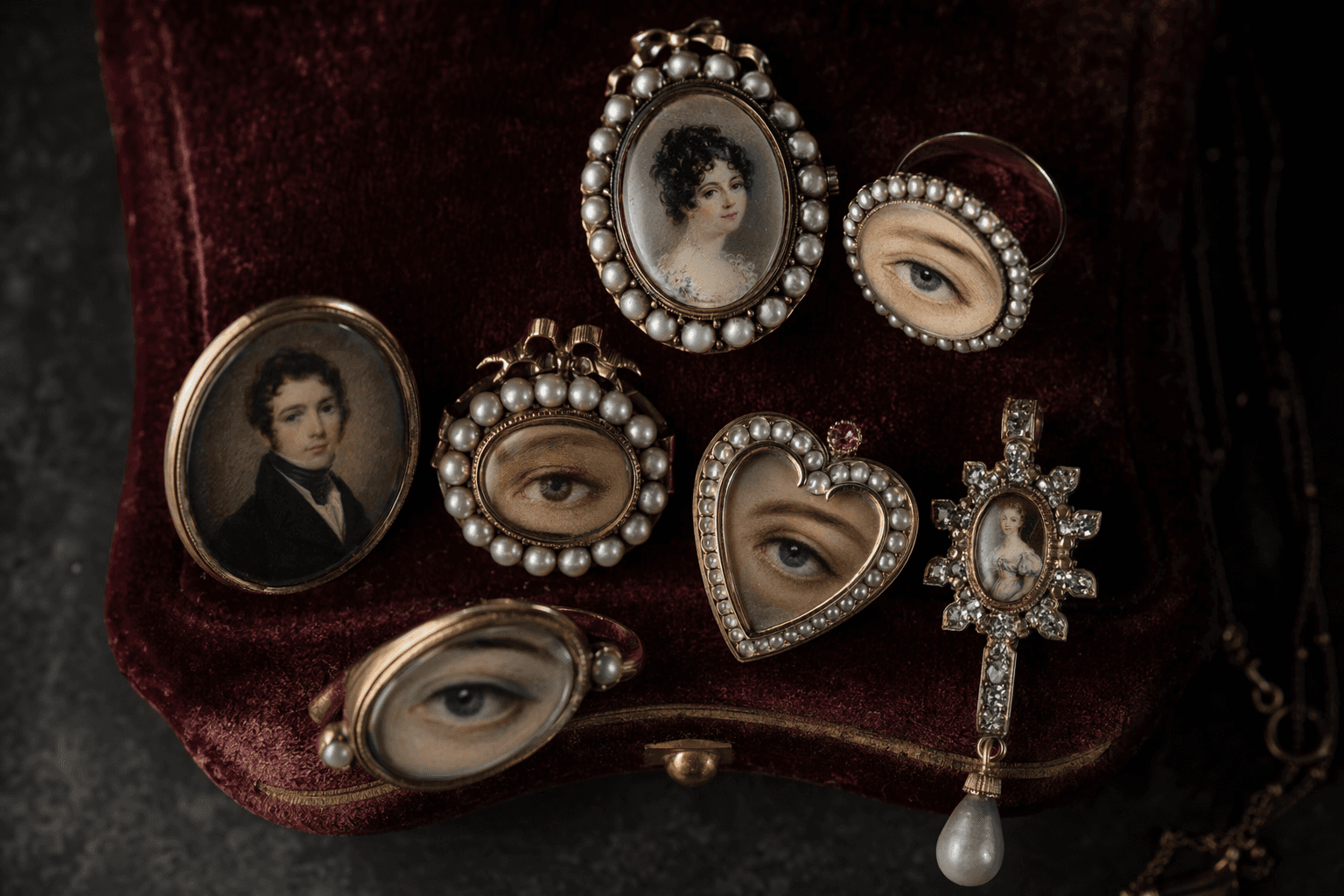 Portrait Jewelry, Georgian Miniatures and Victorian Lover’s Eyes Endure