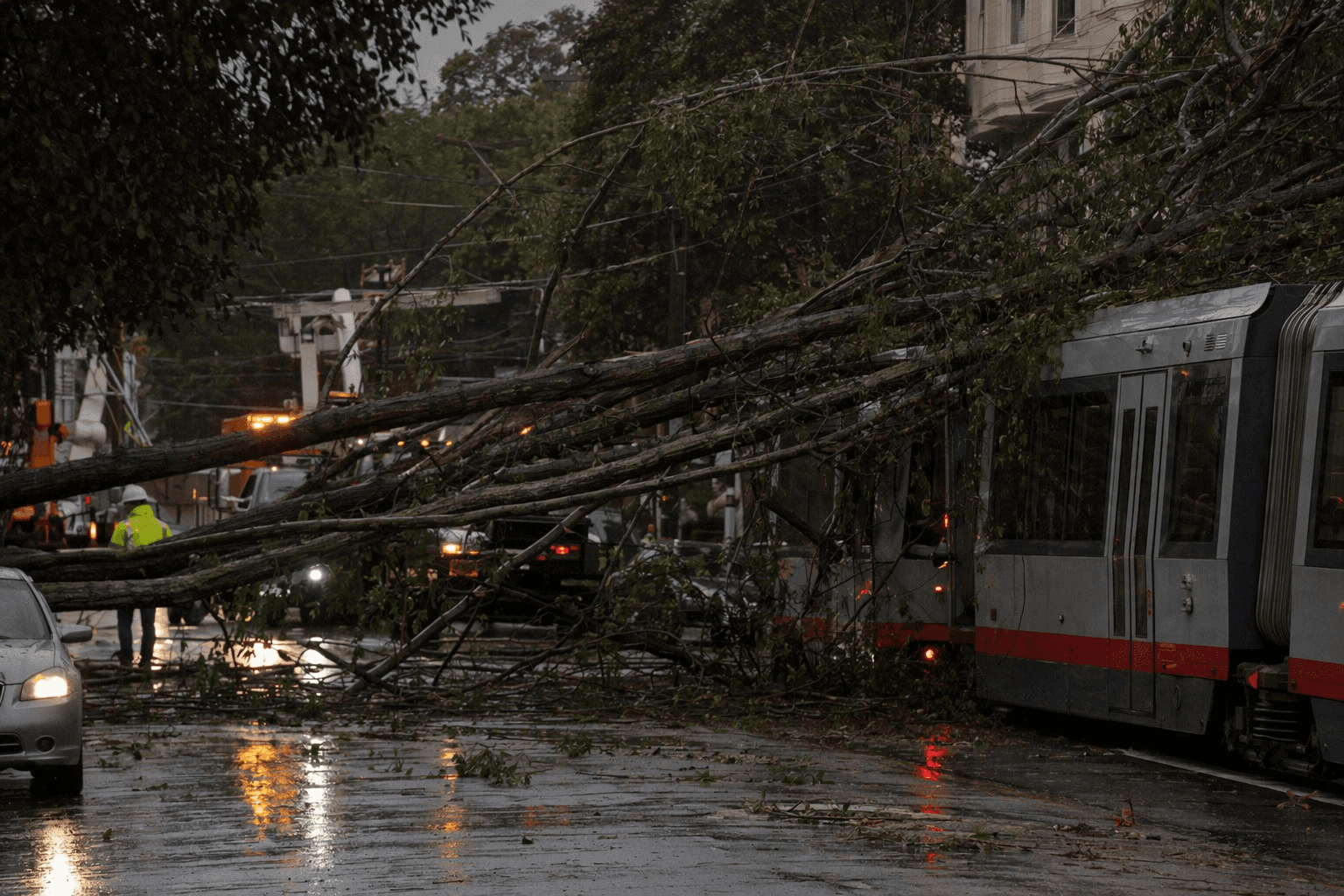 Fallen tree closes Church Street, knocks out power, blocks J Muni line