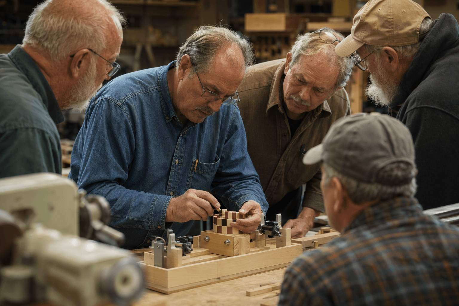 Woodturners Seek Jig to Square Tiny Segmented Glue-Ups