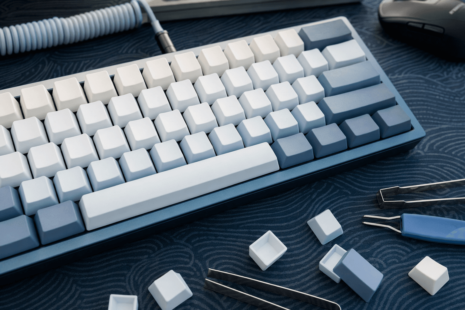 Yushakobo stocks LeleLab x Cheese Snowspire Lake keycaps for custom keyboards
