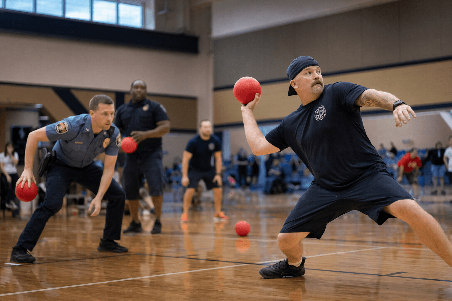 Mebane police, fire teams face off in charity dodgeball match for Special Olympics
