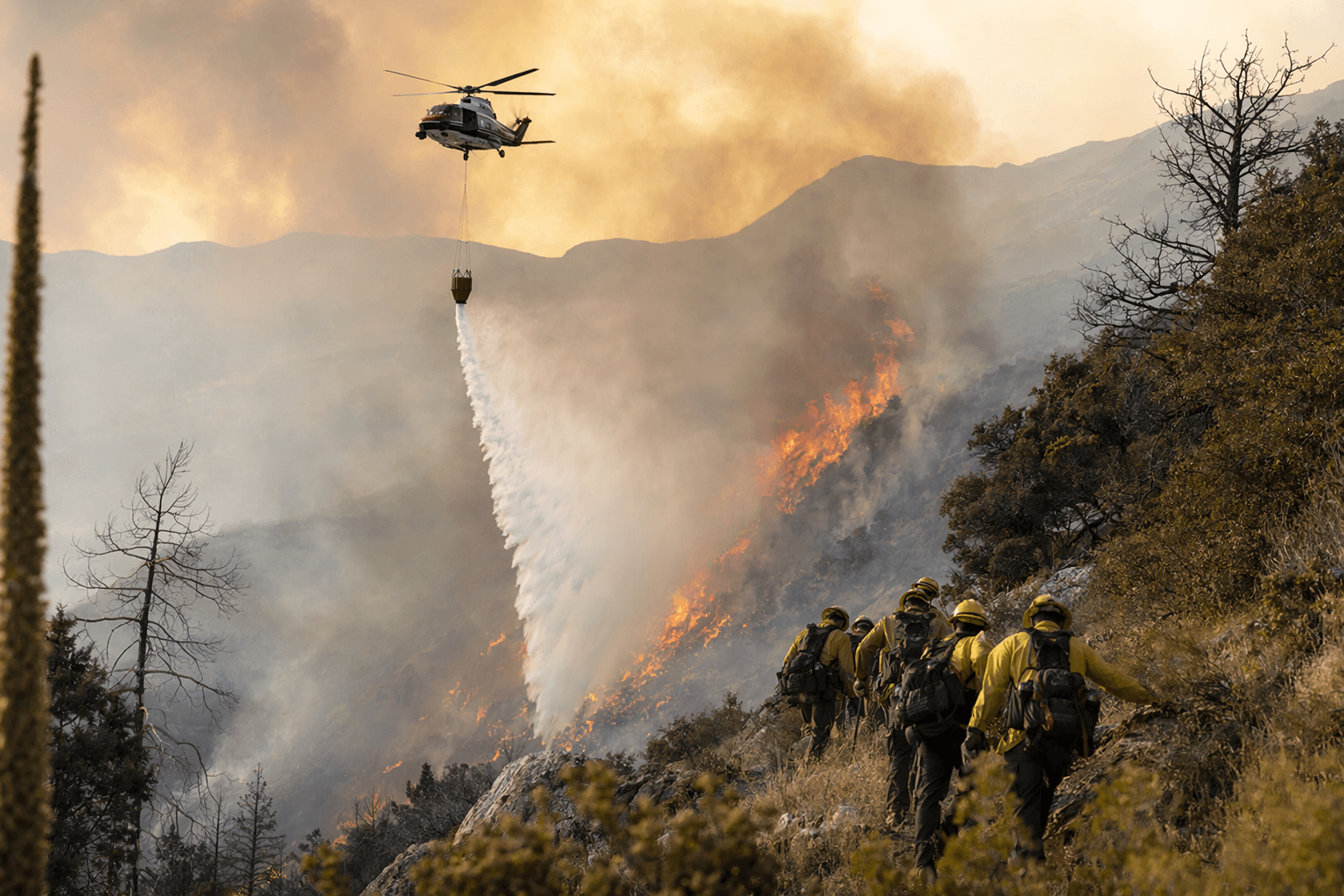 Helicopter crews battle lightning-sparked Steeple Fire near Alpine, containment expected soon